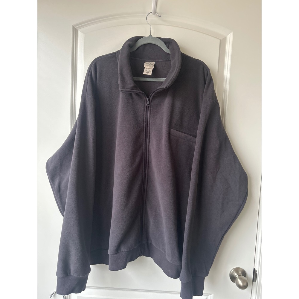 Scandia Woods Mens 4XL Full Zip Fleece Jacket Charcoal Gray Mock Neck Pocket